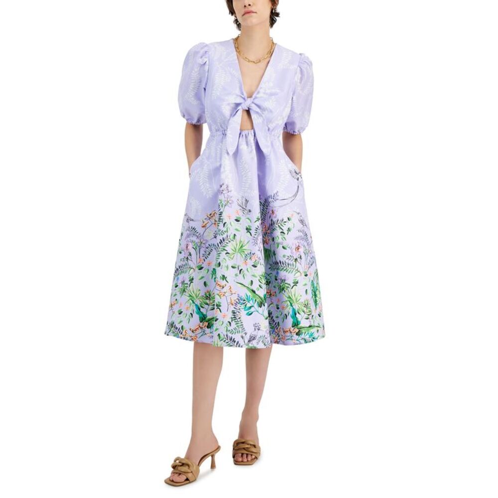 INC International Concepts Printed Cutout Dress